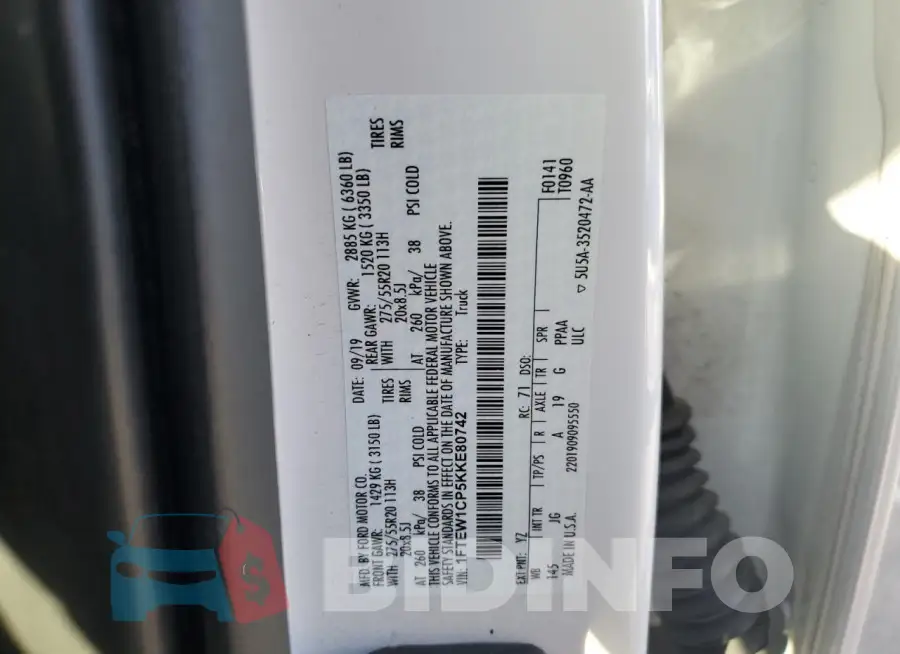 1FTEW1CP5KKE80742 Photo# 13