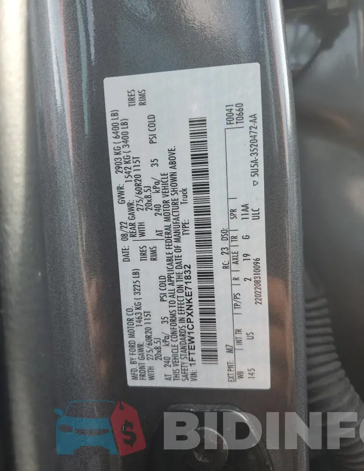 1FTEW1CPXNKE71832 Photo# 13