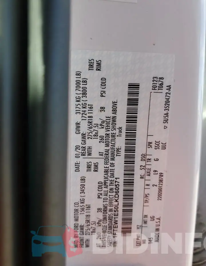 1FTEW1E50LKD60571 Photo# 12