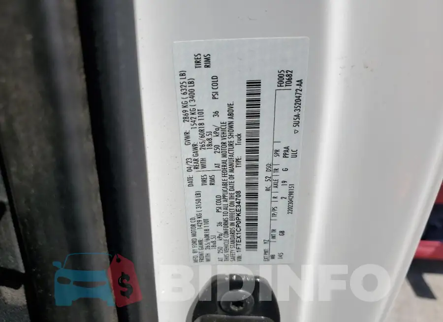 1FTEX1CP0PKE34708 Photo# 12