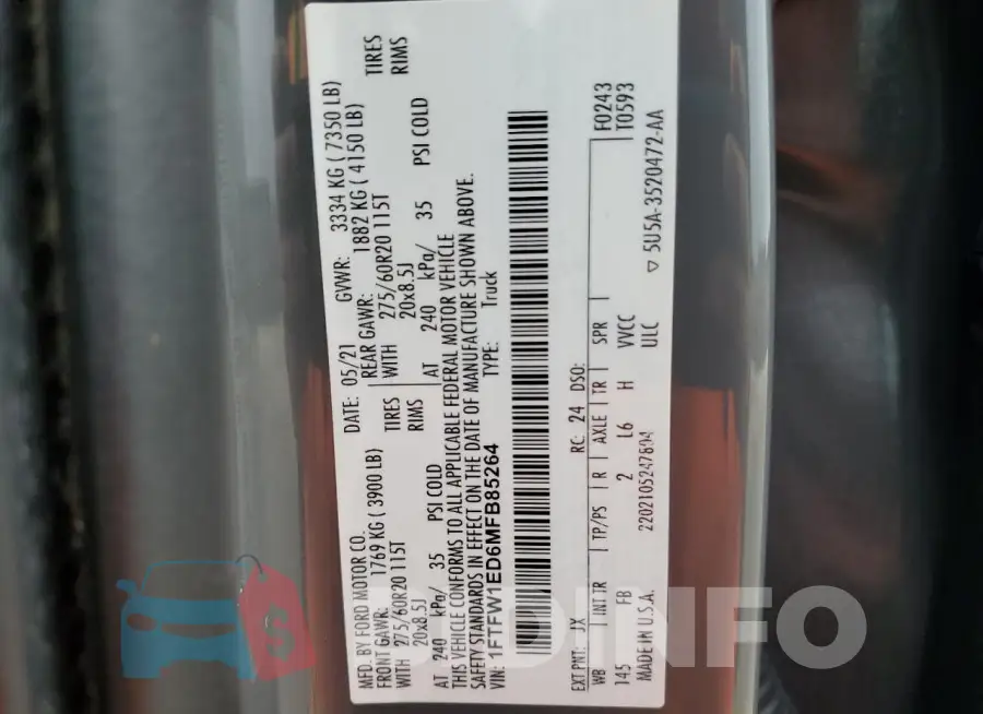 1FTFW1ED6MFB85264 Photo# 12