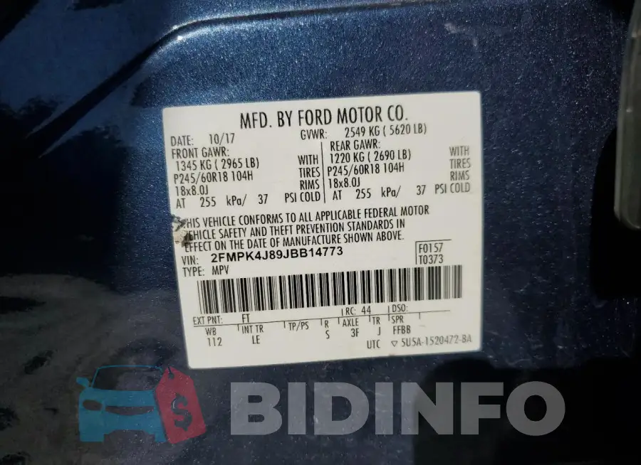 2FMPK4J89JBB14773 Photo# 14