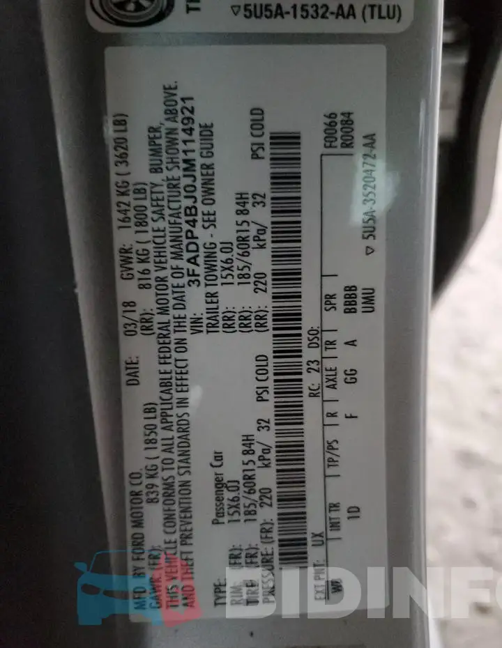 3FADP4BJ0JM114921 Photo# 12
