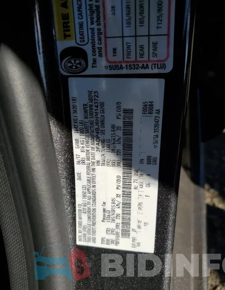 3FADP4BJ6HM143723 Photo# 12