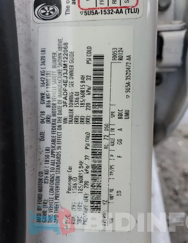 3FADP4EJ3JM122068 Photo# 12