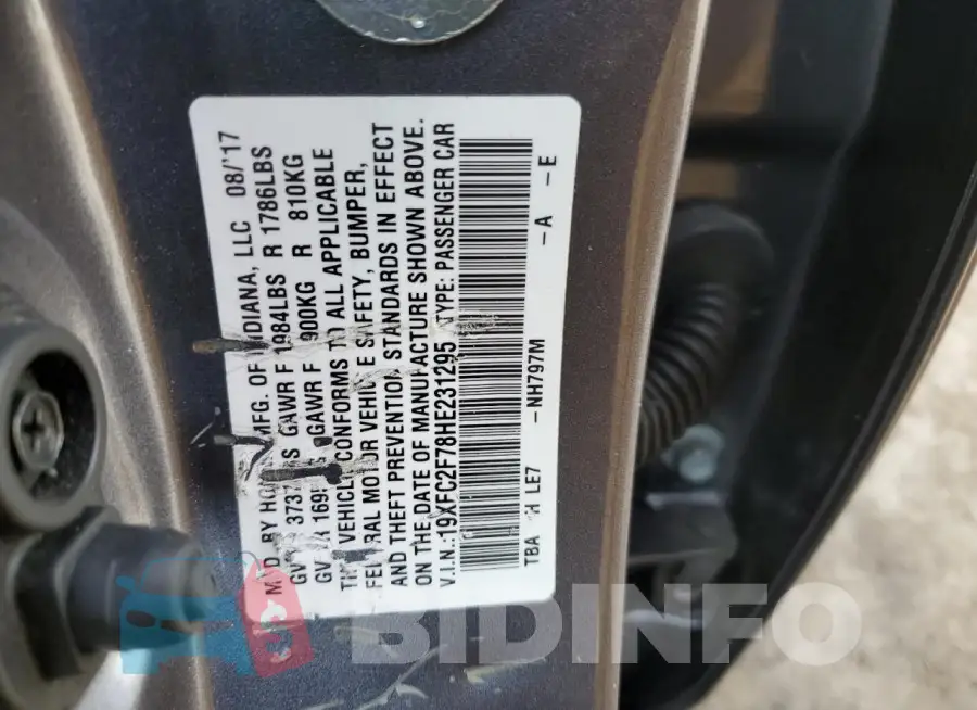 19XFC2F78HE231295 Photo# 13