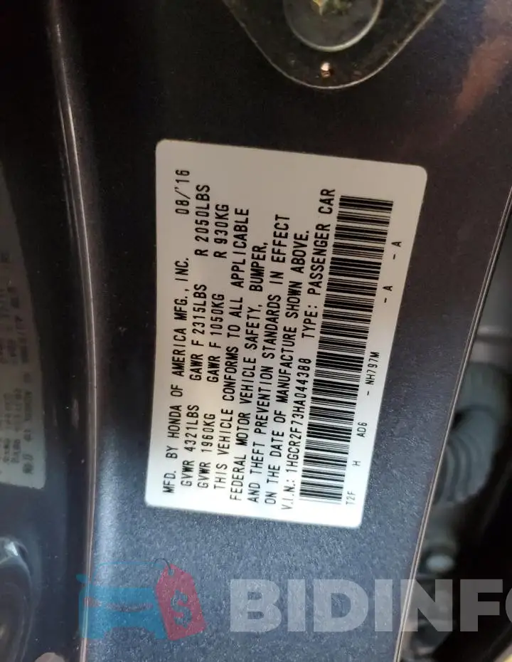1HGCR2F73HA044388 Photo# 12
