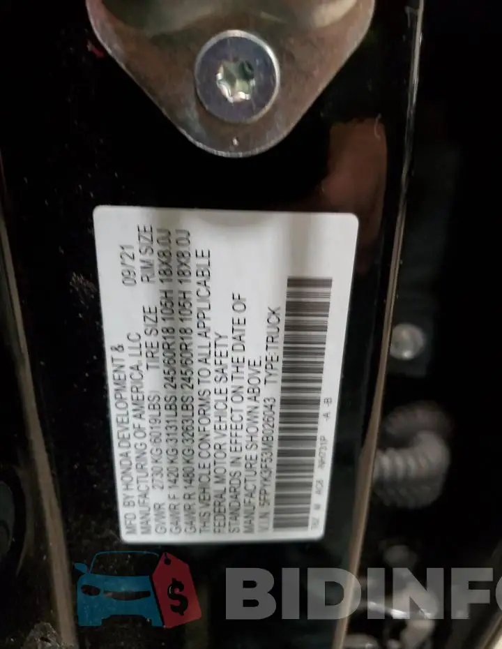 5FPYK3F53MB026043 Photo# 13