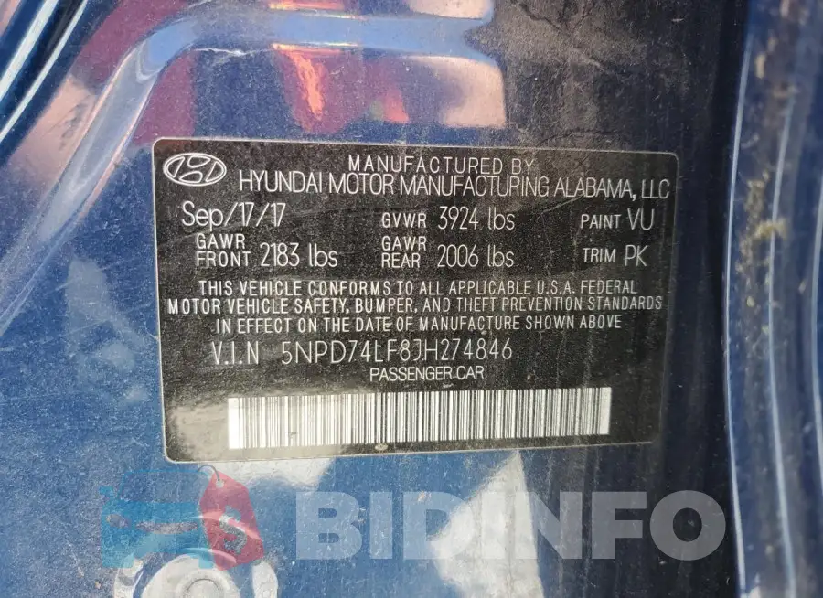 5NPD74LF8JH274846 Photo# 13