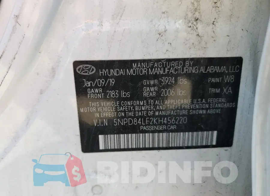5NPD84LF2KH456220 Photo# 13