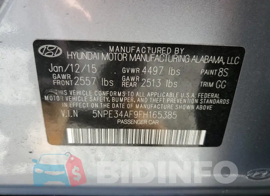 5NPE34AF9FH165385 Photo# 12