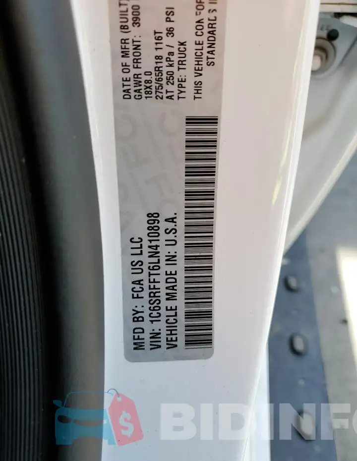 1C6SRFFT6LN410898 Photo# 12