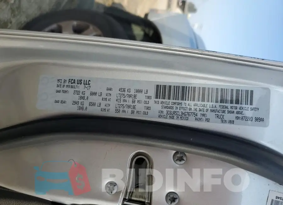 3C6UR5CL3HG767754 Photo# 13
