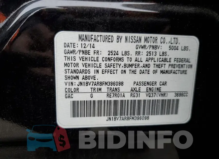 JN1BV7AR8FM396098 Photo# 12
