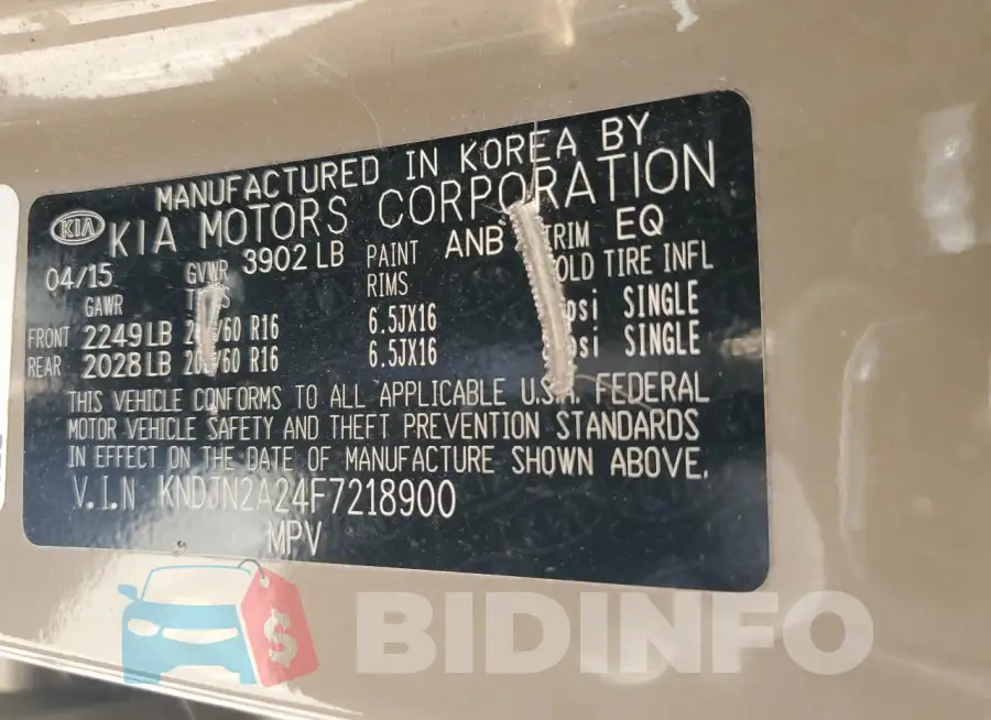 KNDJN2A24F7218900 Photo# 13