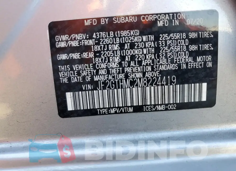 JF2GTHMC2M8224419 Photo# 12