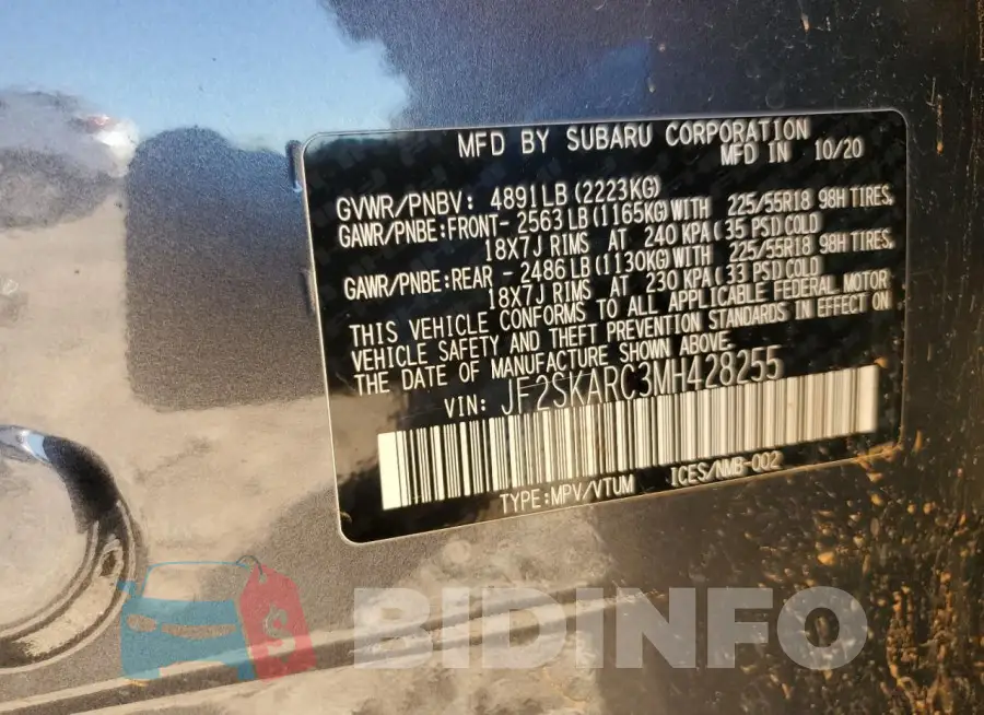 JF2SKARC3MH428255 Photo# 13