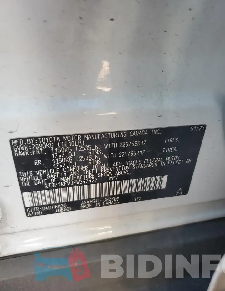 2T3P1RFV3PW347427 Photo# 12