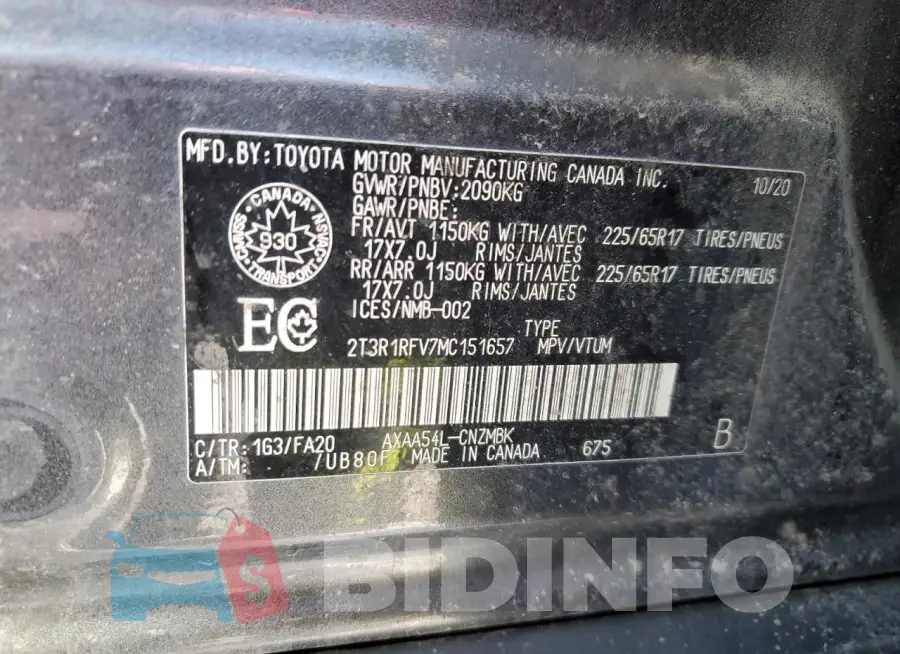 2T3R1RFV7MC151657 Photo# 13