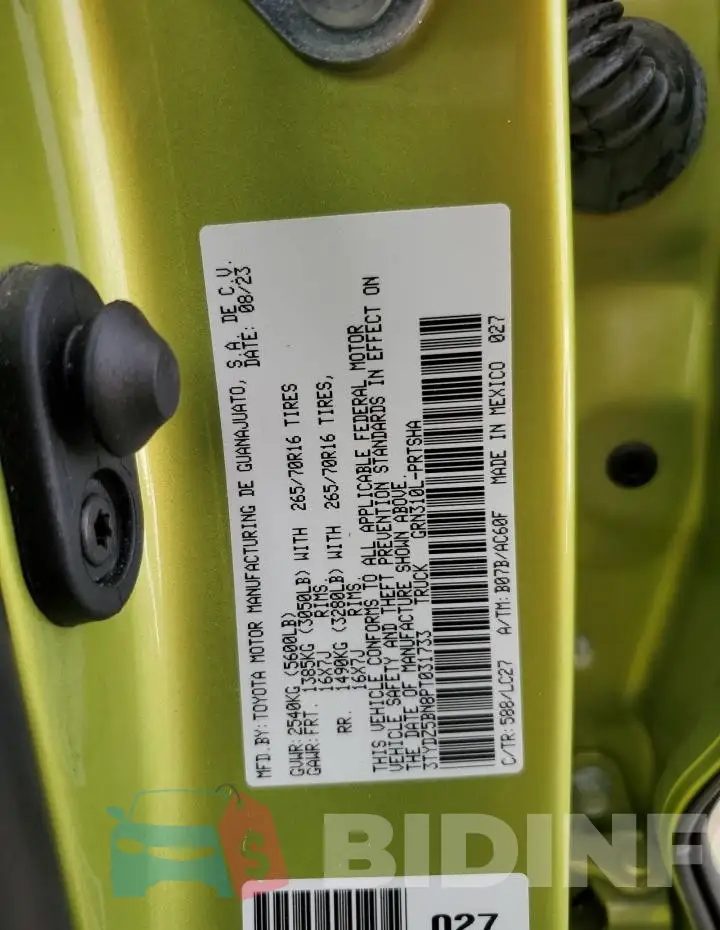 3TYDZ5BN8PT031733 Photo# 12