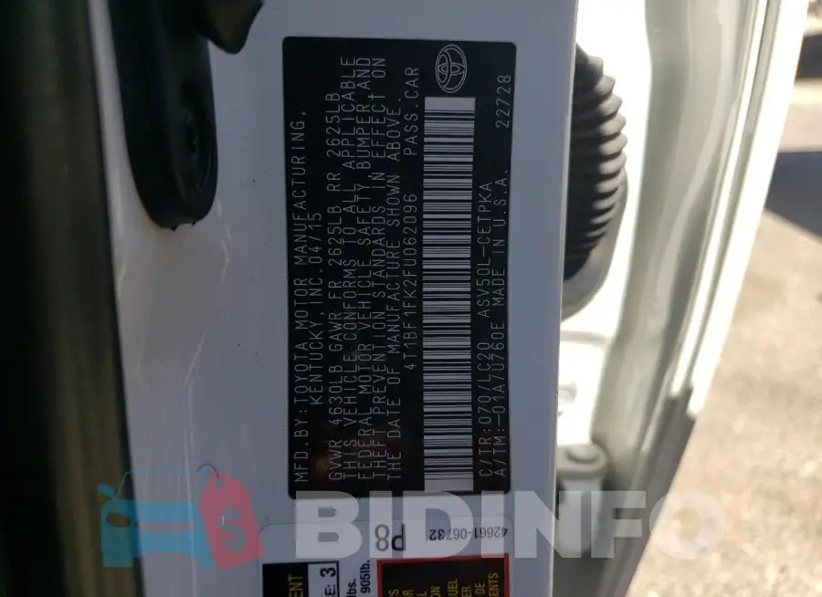 4T1BF1FK2FU062096 Photo# 12