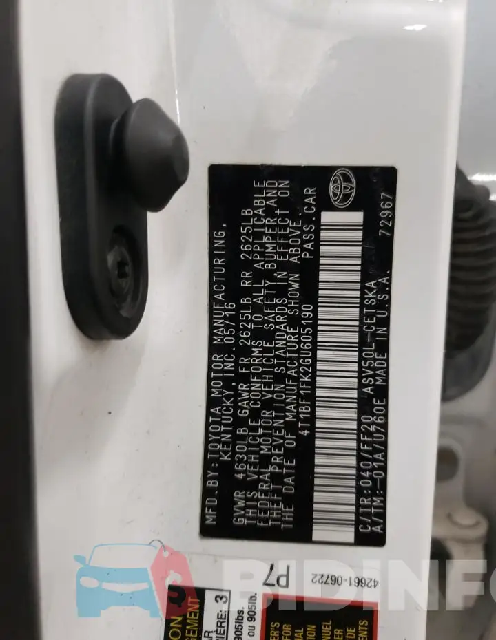 4T1BF1FK2GU605190 Photo# 12