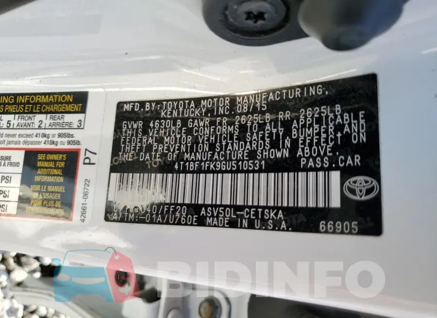 4T1BF1FK9GU510531 Photo# 13