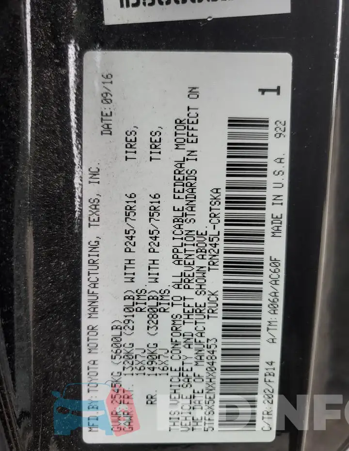 5TFSX5ENXHX048453 Photo# 12