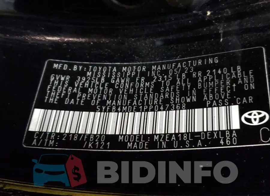 5YFB4MDE1PP047368 Photo# 13