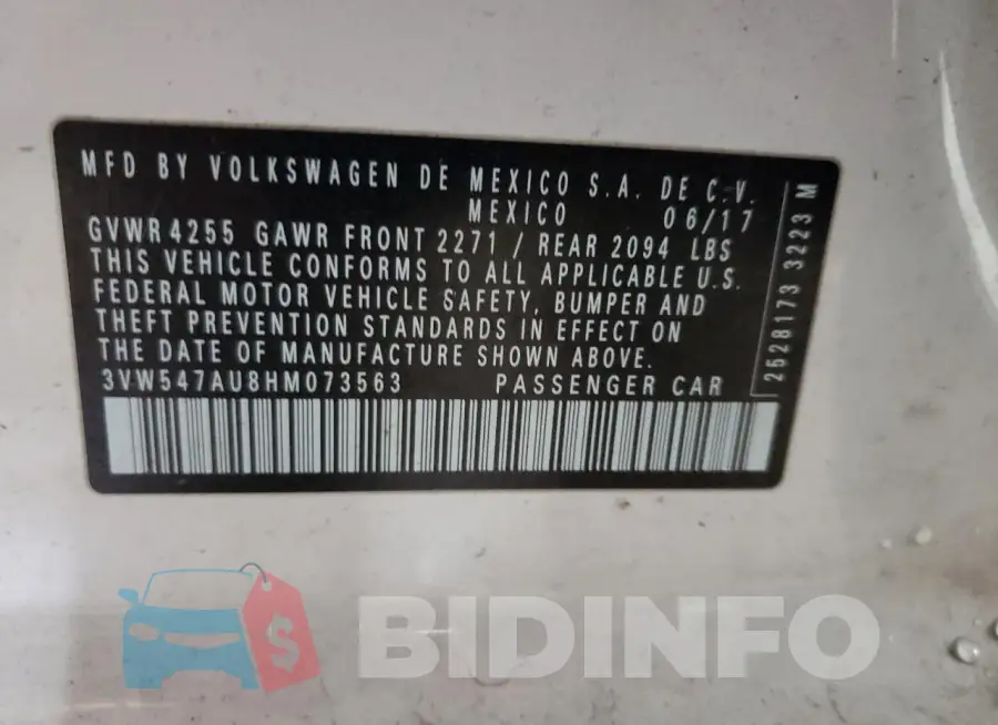 3VW547AU8HM073563 Photo# 12