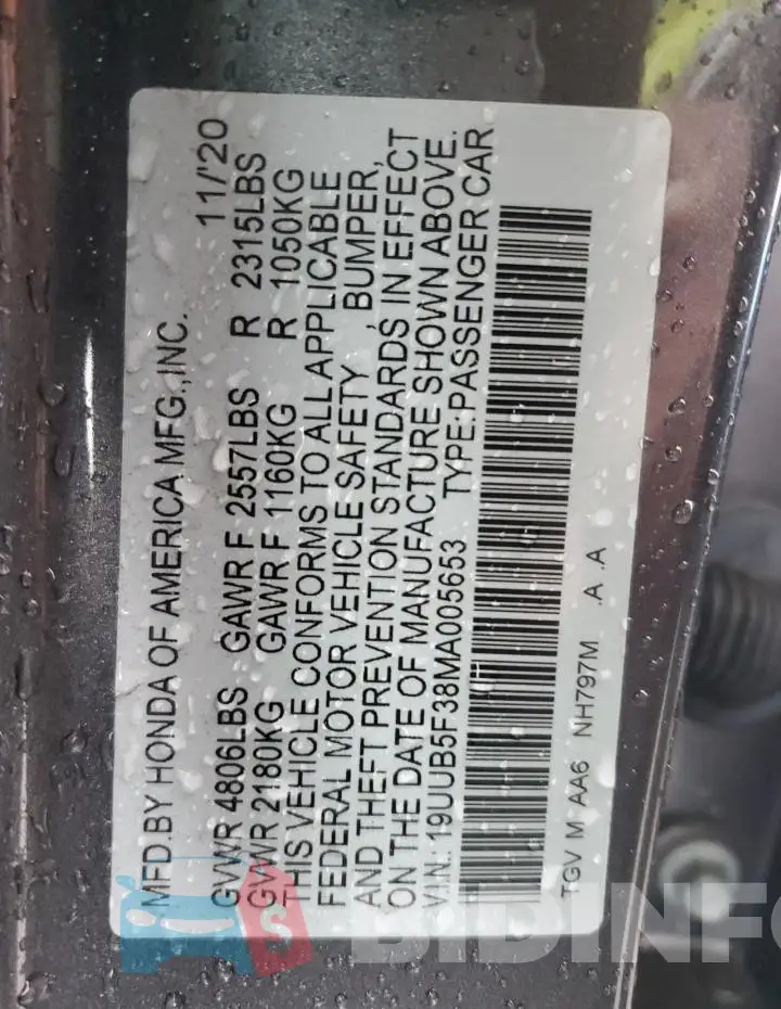 19UUB5F38MA005653 Photo# 12