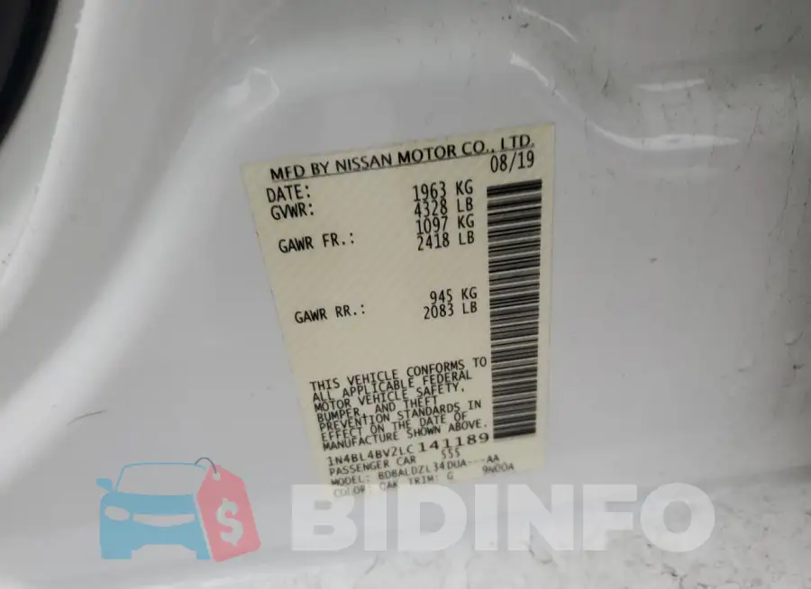 1N4BL4BV2LC141189 Photo# 12