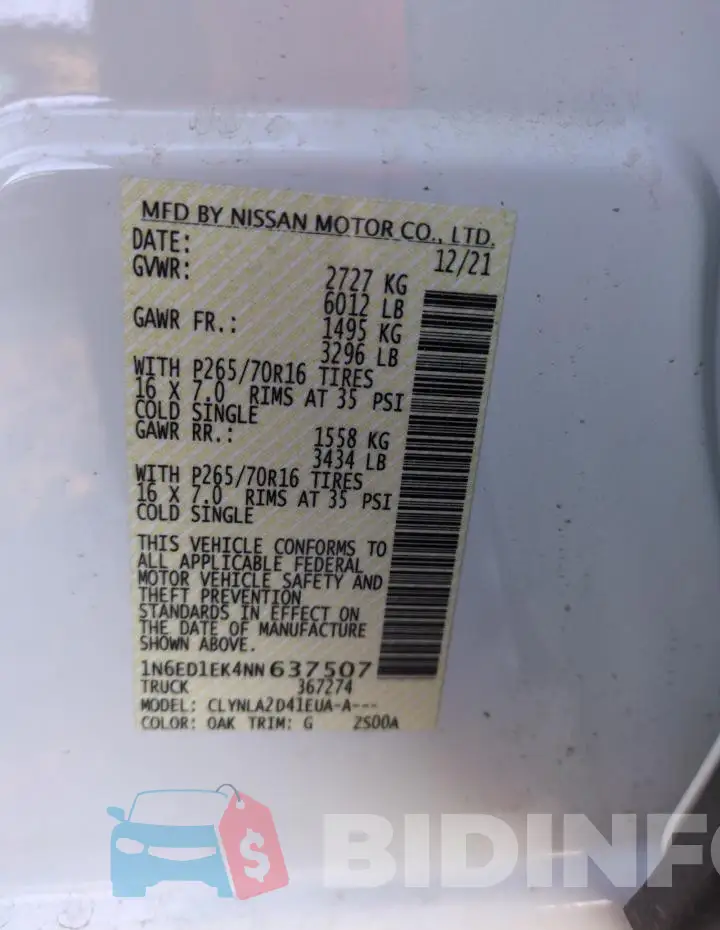 1N6ED1EK4NN637507 Photo# 12