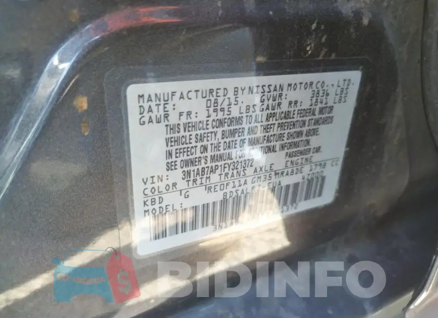 3N1AB7AP1FY321372 Photo# 12