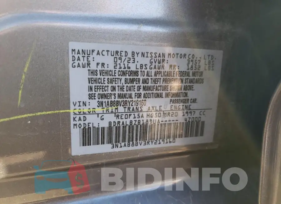 3N1AB8BV3RY219160 Photo# 12