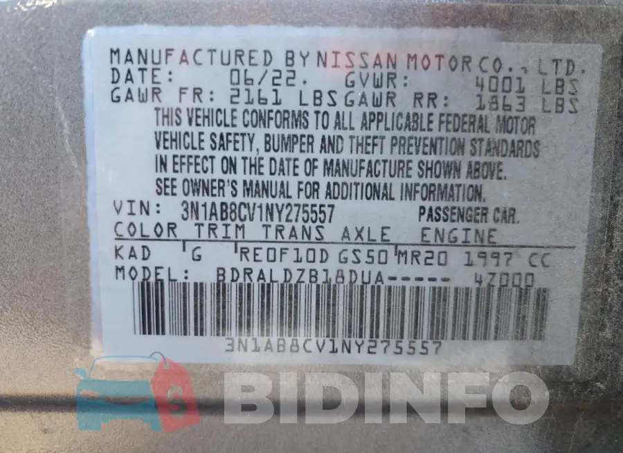3N1AB8CV1NY275557 Photo# 12
