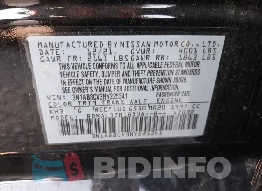 3N1AB8CV3NY225341 Photo# 12