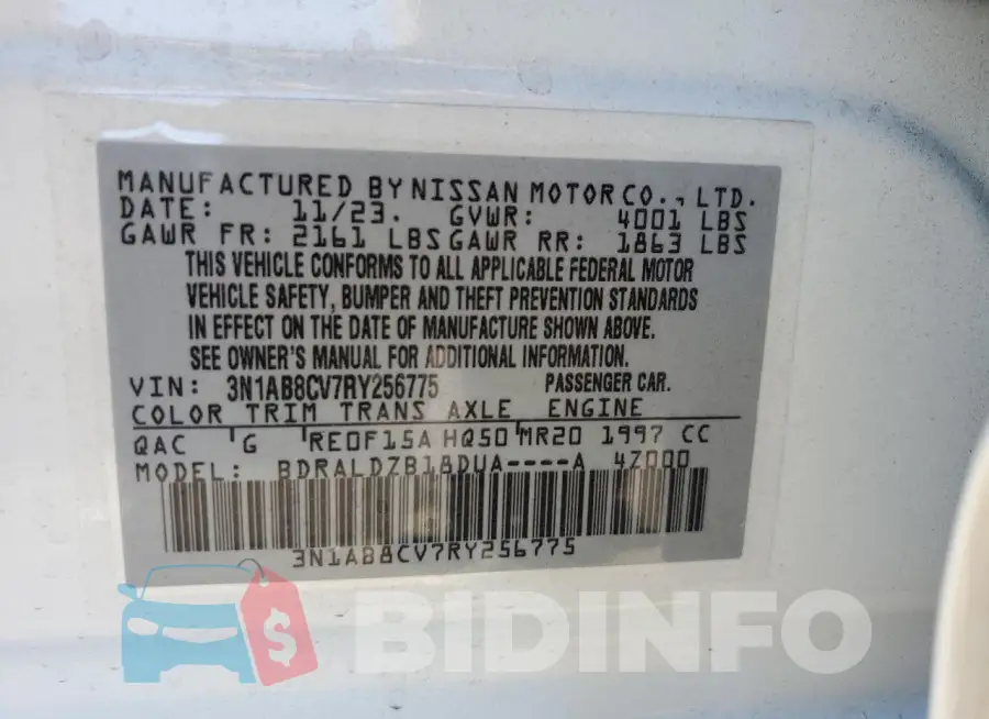 3N1AB8CV7RY256775 Photo# 12