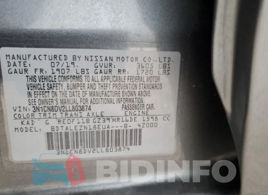 3N1CN8DV2LL803874 Photo# 13