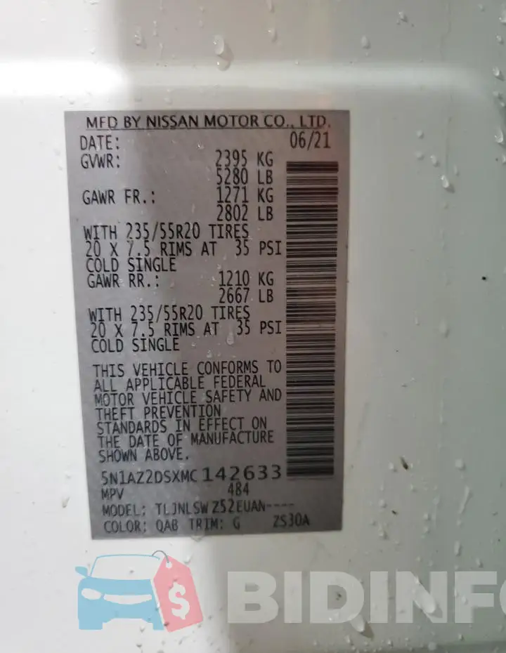 5N1AZ2DSXMC142633 Photo# 13