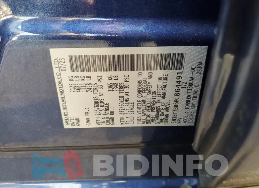 5N1BT3BB6PC864491 Photo# 13