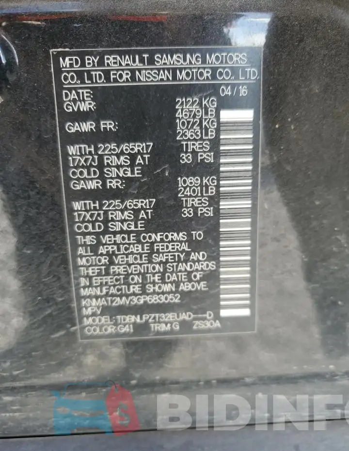 KNMAT2MV3GP683052 Photo# 13
