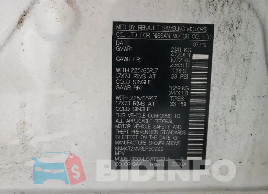 KNMAT2MV3LP509119 Photo# 13