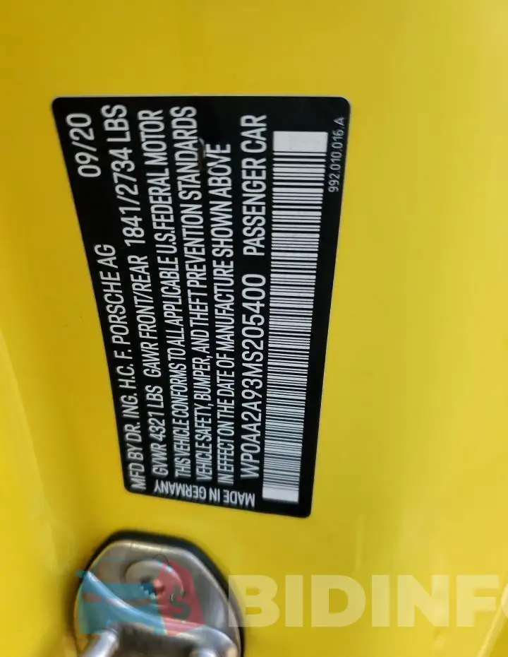 WP0AA2A93MS205400 Photo# 12