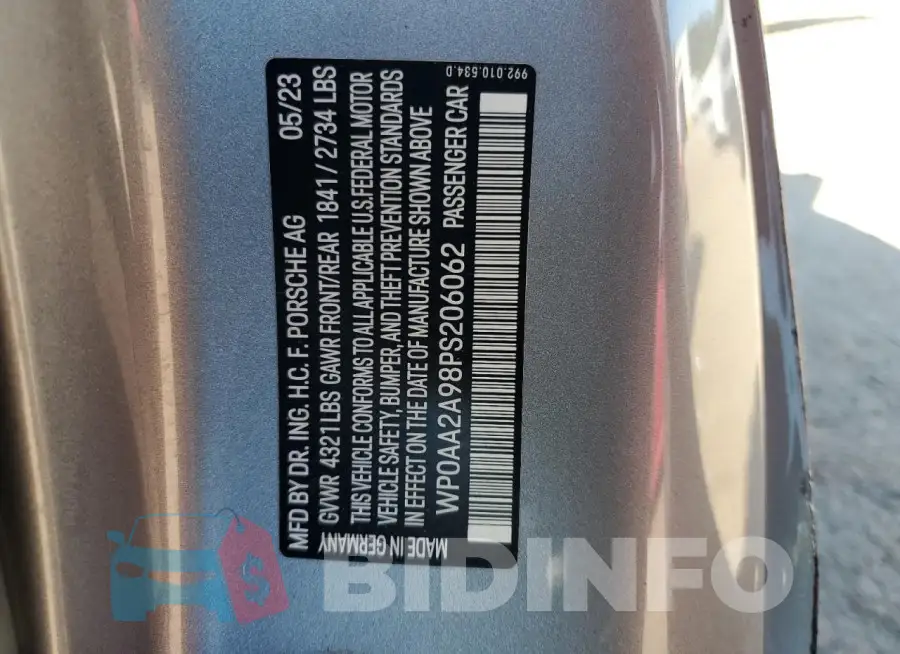 WP0AA2A98PS206062 Photo# 12