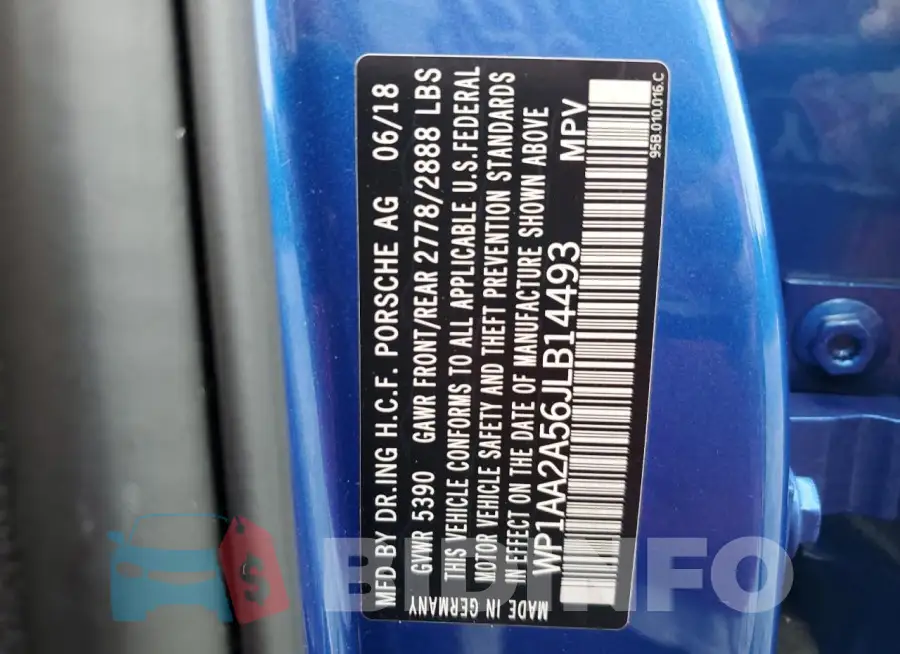 WP1AA2A56JLB14493 Photo# 13