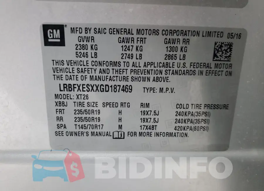 LRBFXESXXGD187469 Photo# 13