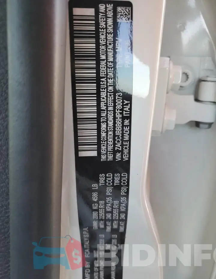 ZACCJBBB6HPF80073 Photo# 13