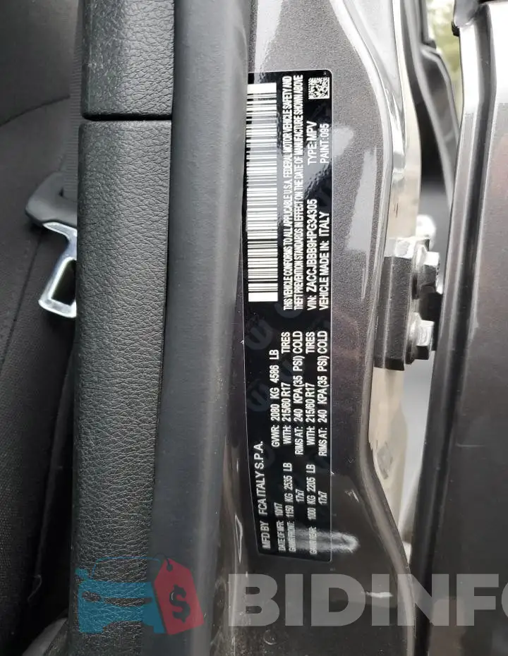 ZACCJBBB9HPG34305 Photo# 12