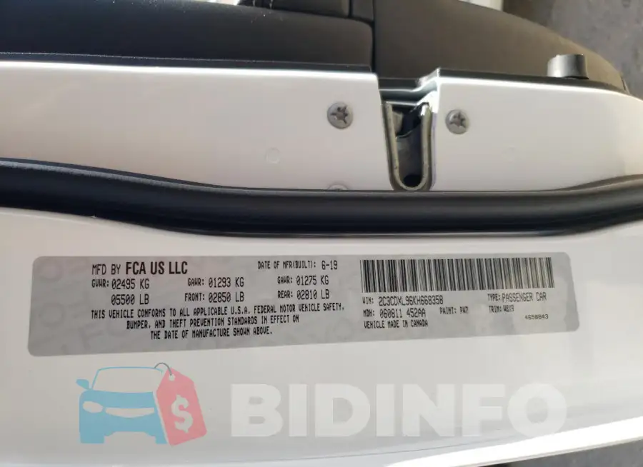 2C3CDXL96KH668358 Photo# 12